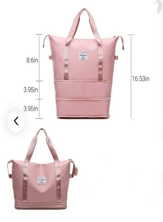 FLOBIQUE حقيبة يد قابلة للطي من فلوبيك، حقيبة سفر دافل لليوجا، للنساء والفتيات | حقيبة أمتعة خفيفة الوزن ومقاومة للماء، حقيبة حمل قابلة للطي ذات سعة كبيرة للسفر والنادي الرياضي، - Image 5